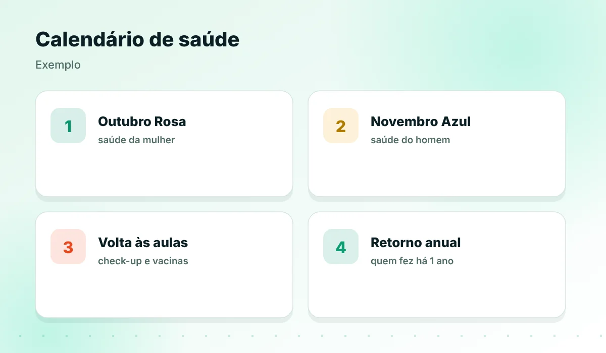 Calendário de campanhas de saúde