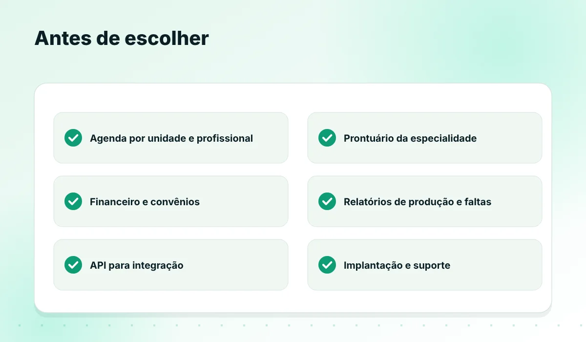 Checklist para escolher o sistema de gestão