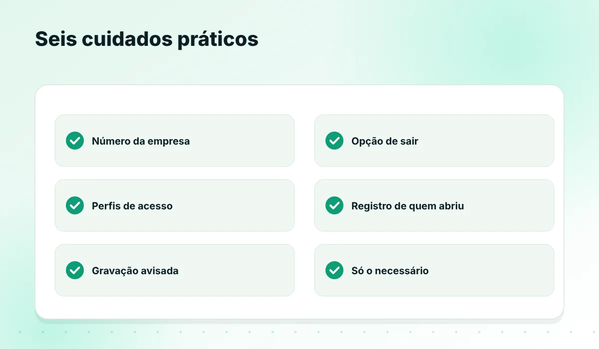 Cuidados de proteção de dados no atendimento