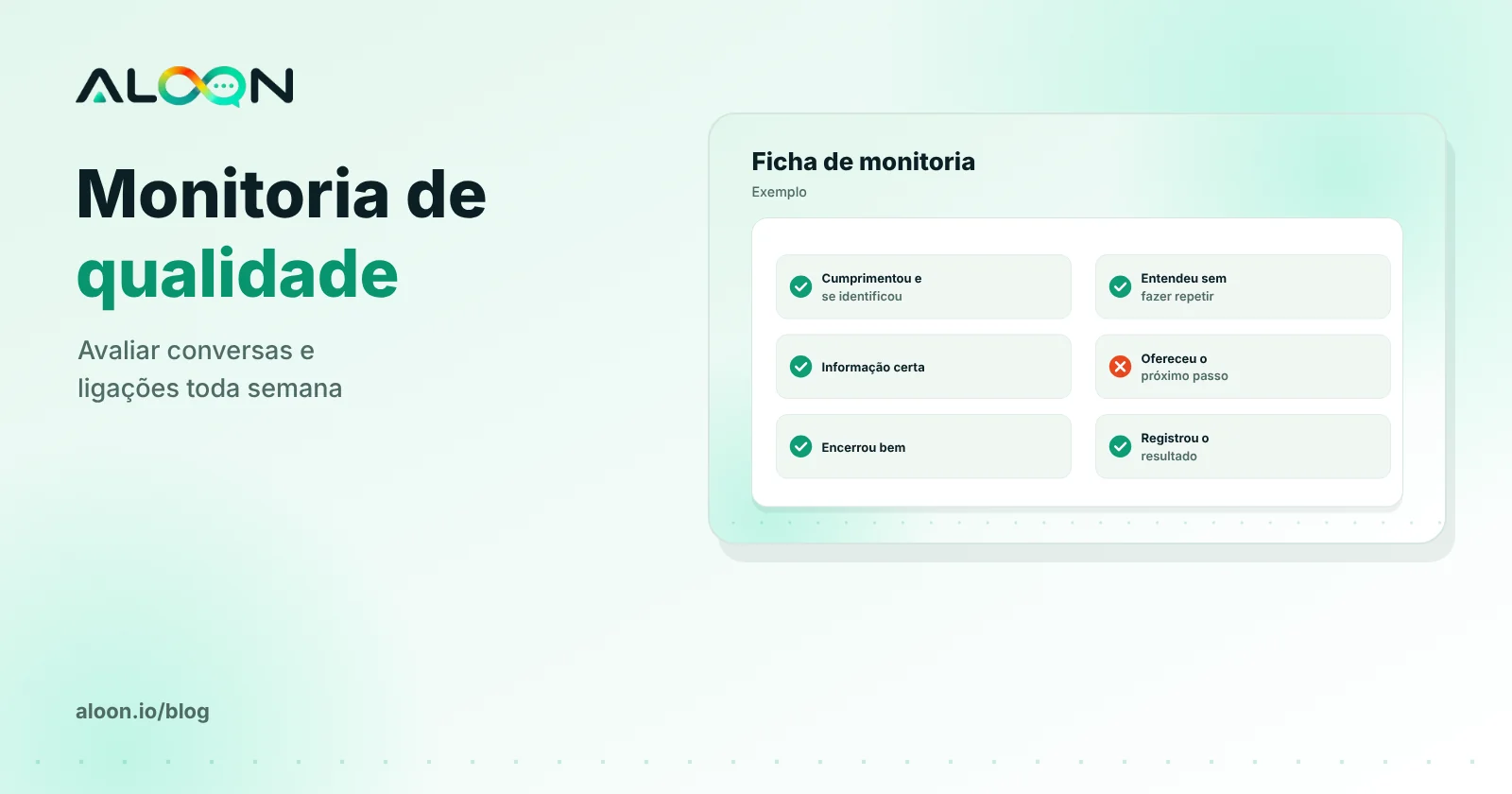 Ficha de monitoria com critérios e nota da conversa