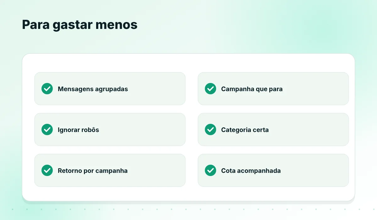Checklist para reduzir o custo da API