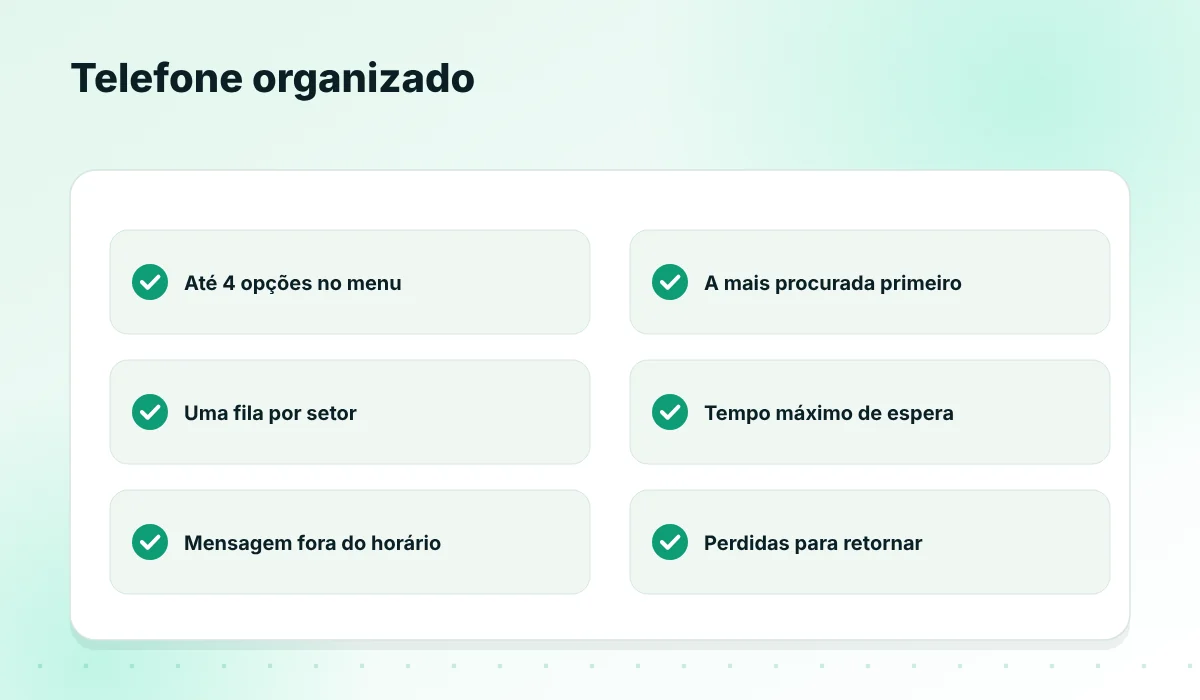 Checklist do telefone organizado